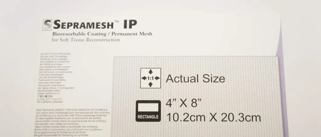 Bard Sepramesh IP hernia mesh package